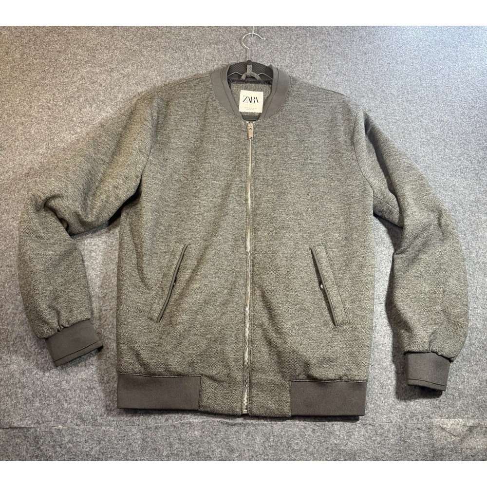 Zara Mens Bomber Jacket - Gray - Size M